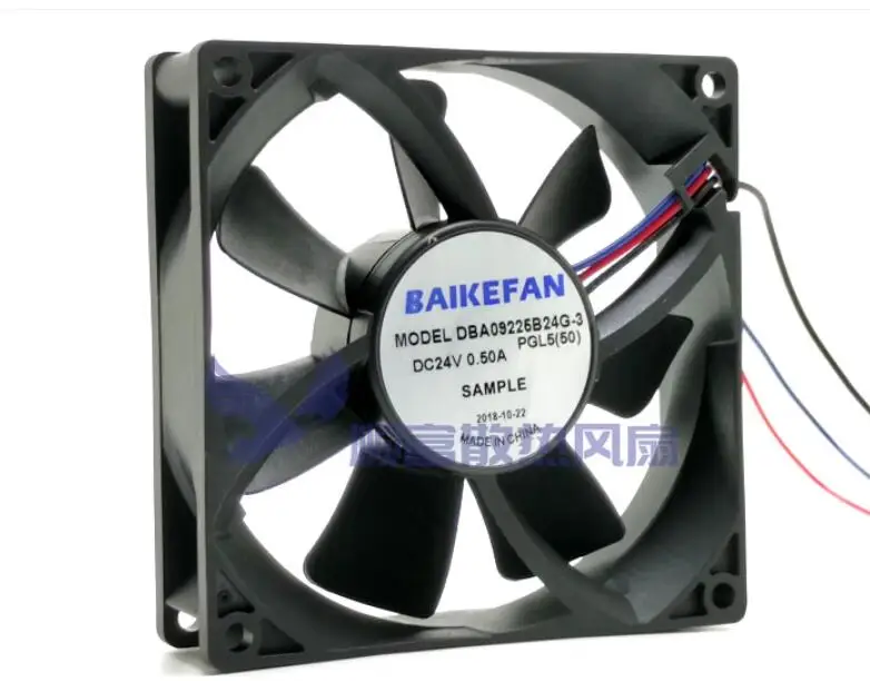 BAIKE DBA09225B24G-3 DC 24V 0.50A 90x90x25mm 3-Wire Server Cooling Fan