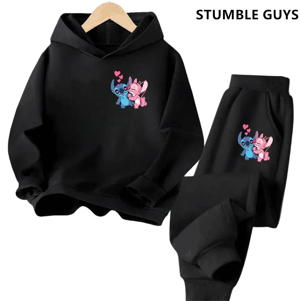 Aloha Stitch Sweatshirt Hoodies Fashion Pullover Anime Hoody Cartoons Girls Boy Kids Long sleeve Casual Clothes Stitch Trucksuit