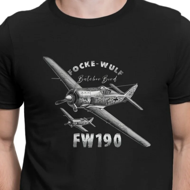 Focke-creativa Wulf para hombre, camisa básica de cuello redondo alemana de la Segunda Guerra Mundial, regalo distinti