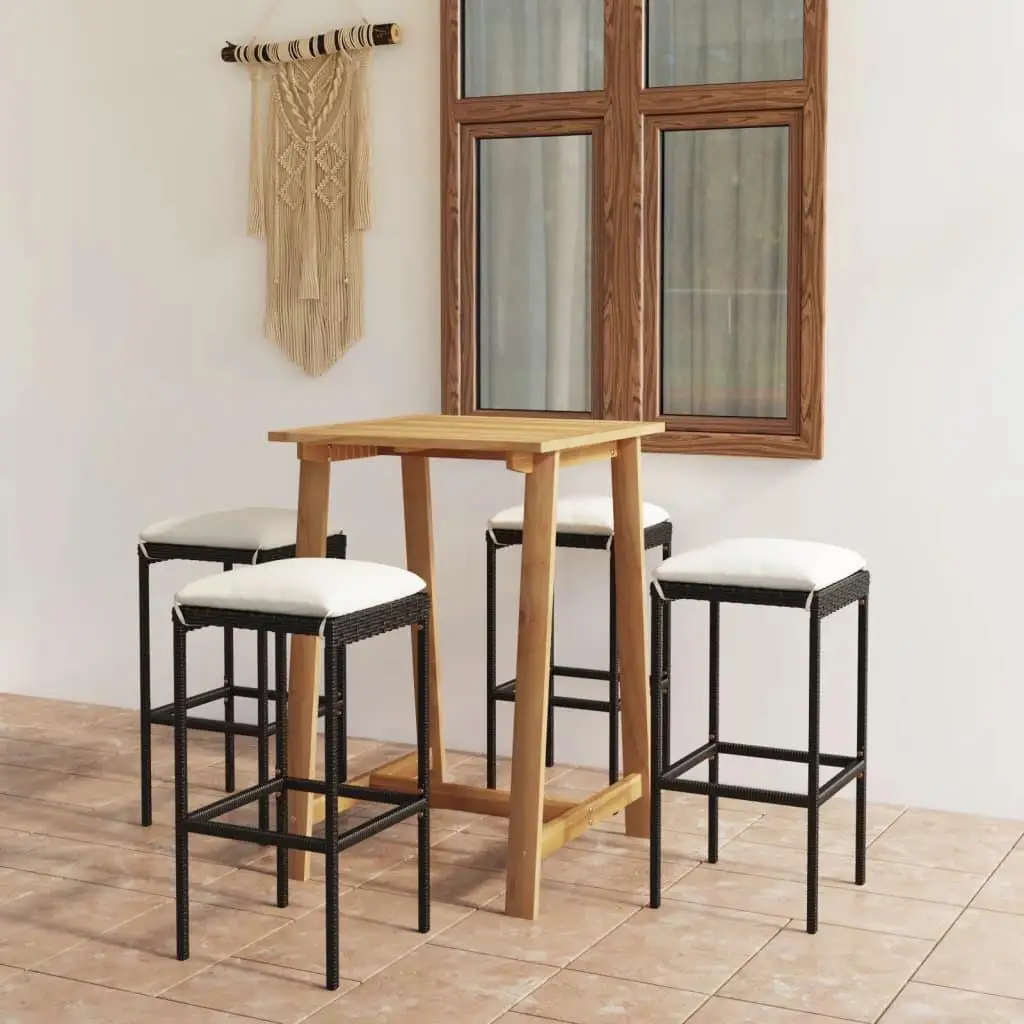 

Stylish Outdoor Garden Bar Set Black and Cream Modern Design Durable Furniture for Patio and Backyard