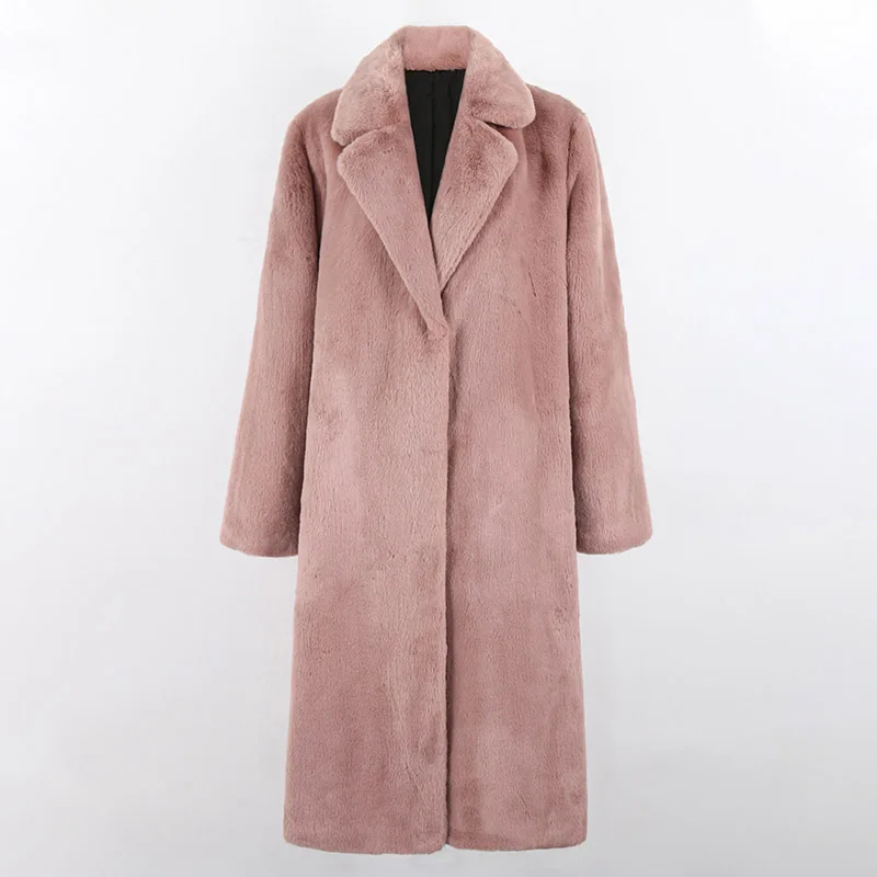 

Women's Clothing Long Warm Faux Fur Coat Winter New