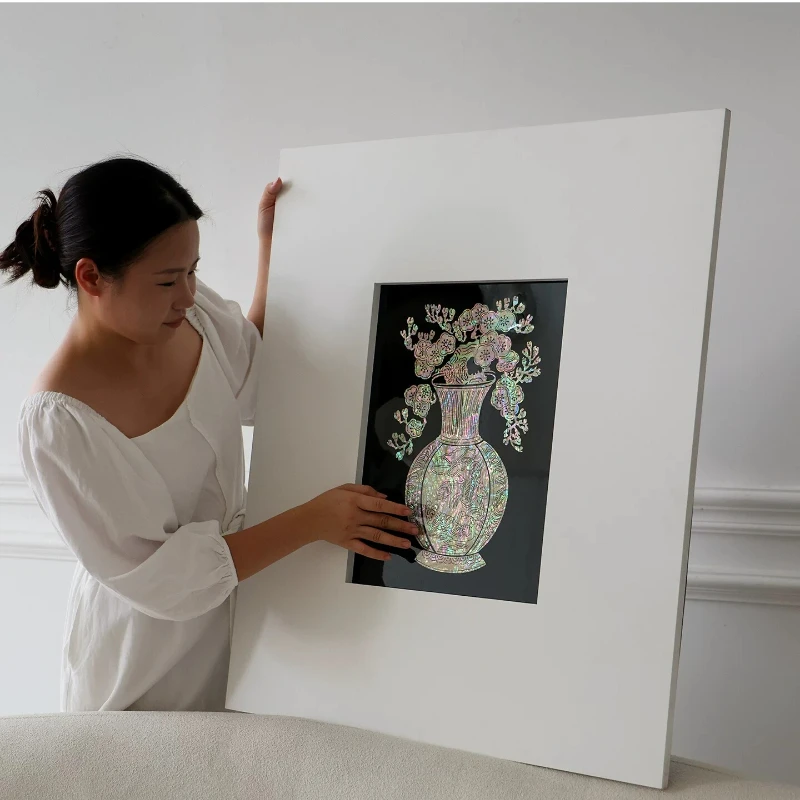 Oriental abstract three-dimensional flower plant flower bird texture vase restaurant homestay decorative painting