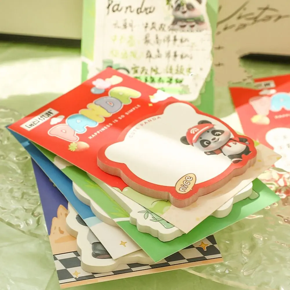 กระดาษโน้ตแพนด้า 8 ชิ้น 50 แผ่น แบบหนา ลอกออกได้ ติดเองได้ 4 แบบ กระดาษโน้ตแบบติดเอง เครื่องเขียน