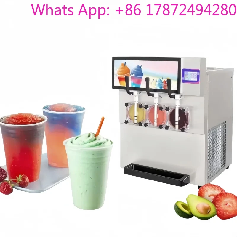 Large Capacity Commercial Three Cylinder Slush Machine Frozen Drink 3 Tanks Margaritas Slush Machine Margaritas