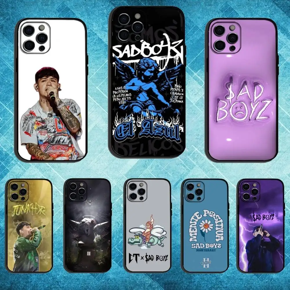 حافظة هاتف Junior H $AD B-BOYZ لهاتف iPhone17,16,15,14,13,12,11 Plus، Pro Max غطاء أسود ناعم