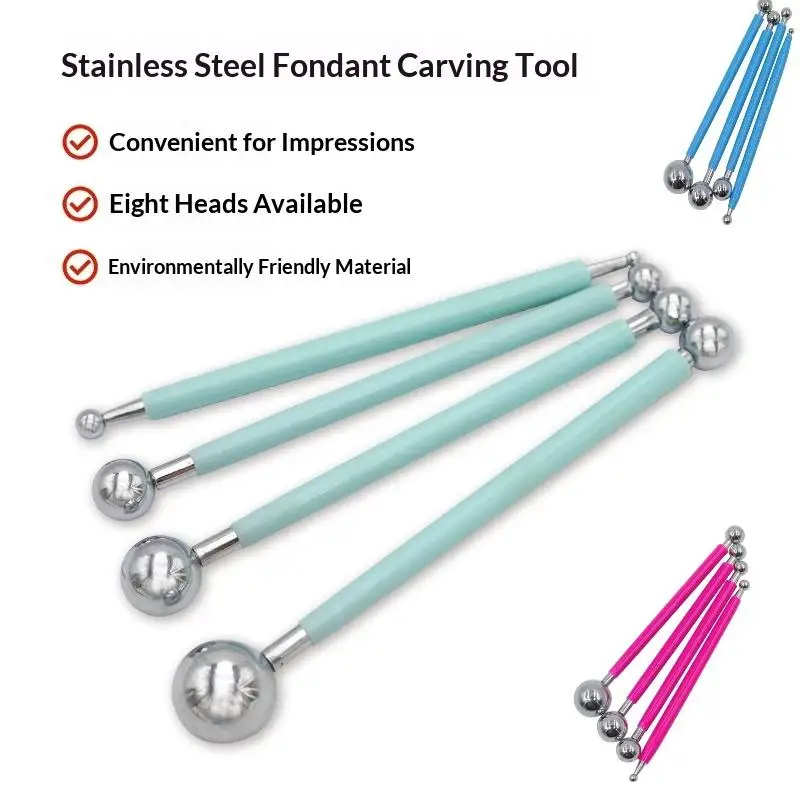 Double Head Clay Sculpting Tools 4Pcs Spiral Point Drill Creasing Pens Wear Resistant for Pottery Carving Art Enthusiasts