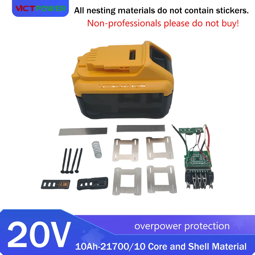 

Highest Quality Battery Case and BMS 20V 21700 DWT Battery Box 18V Battery Case 10 Cell 0.3mm Nickle for High Power Tool