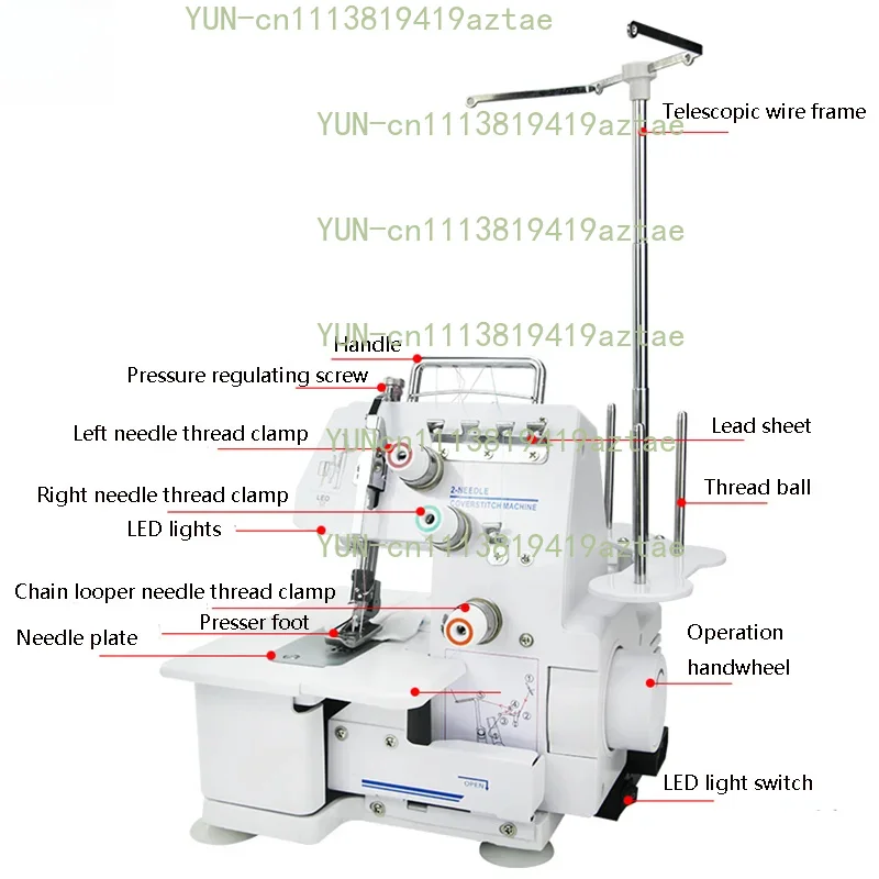 Household Desktop Overlock Sewing Machine, 2/3/4 Thread Multifunctional Electric Hemming Machine