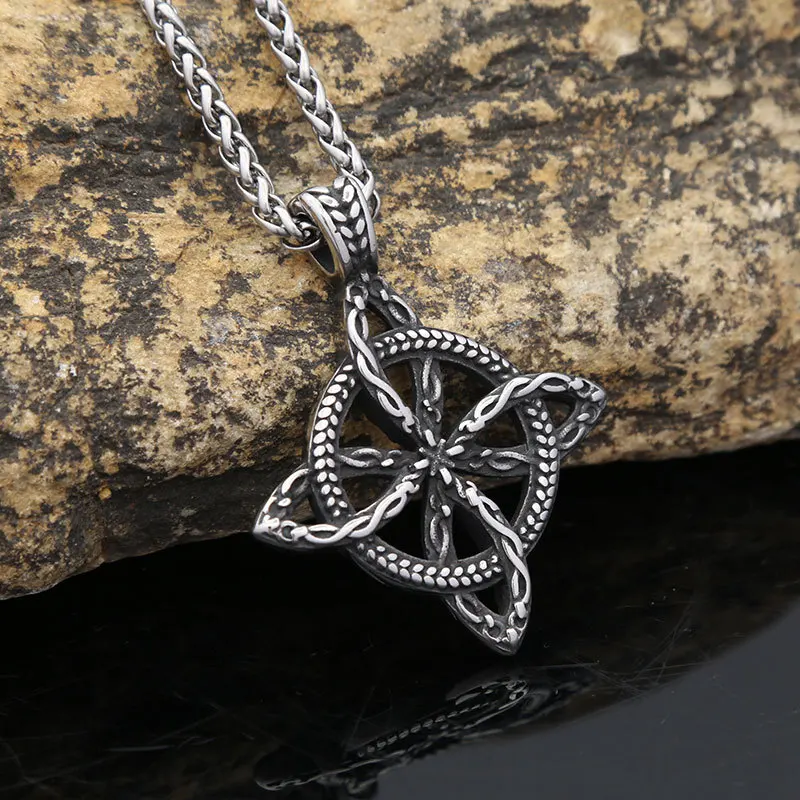 

Charm Simple Nordic Celtic Knot Necklace Gift Fashion Stainless Steel Witch Knot Pendant Amulet Jewelry Accessories Dropshipping