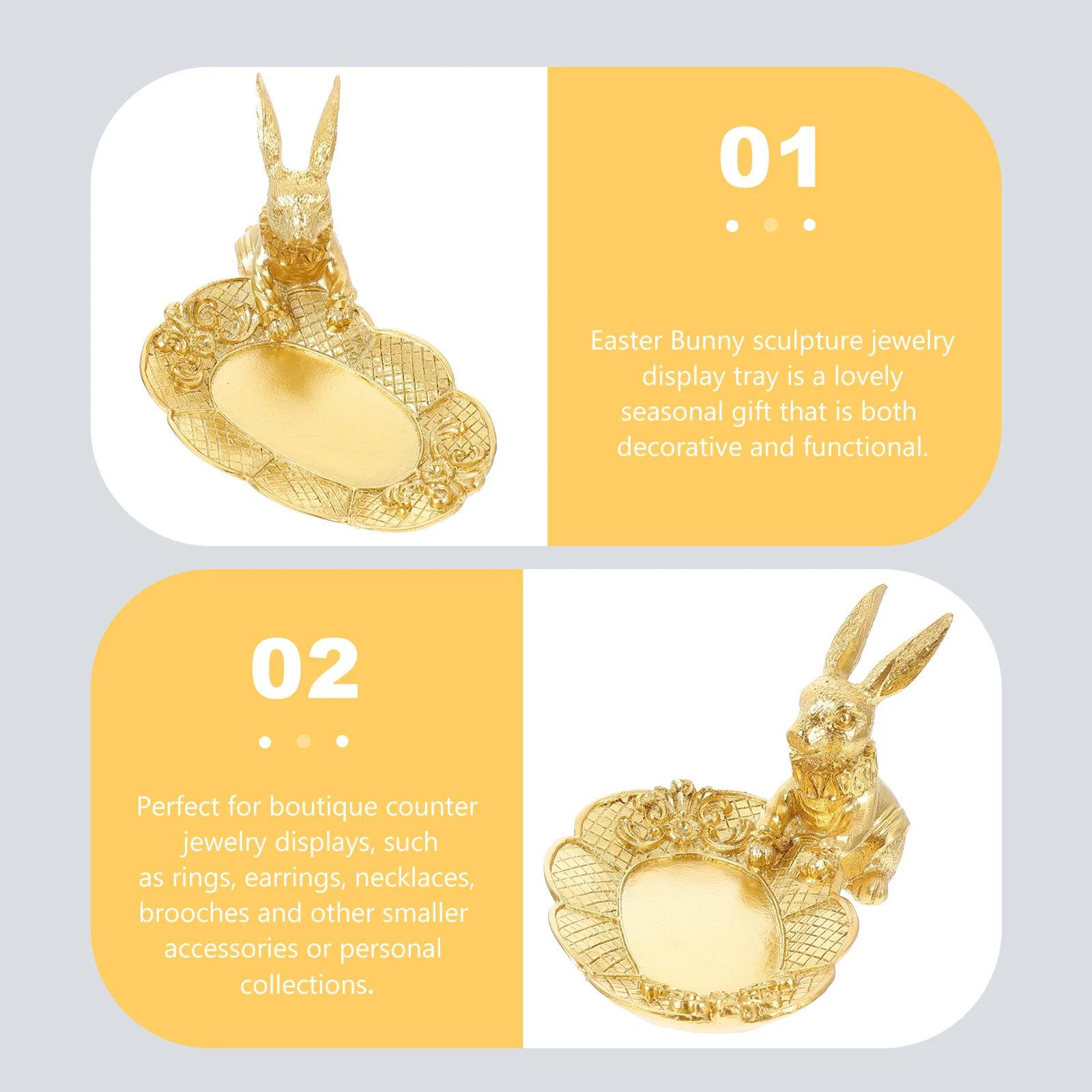 

Bunny Jewelry Plate European Style Vintage Ring Dish Desktop Decor Resin Organizer Gift Bunny Decor European Style Jewelry Tray