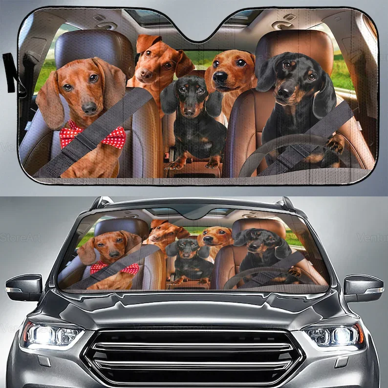 Dachshund Car Sunshade, Dachshund Car Decoration, Dachshund Lover, Auto Sun Shade, Dog Car Sunshade, Gift For Her, Gift For Dad