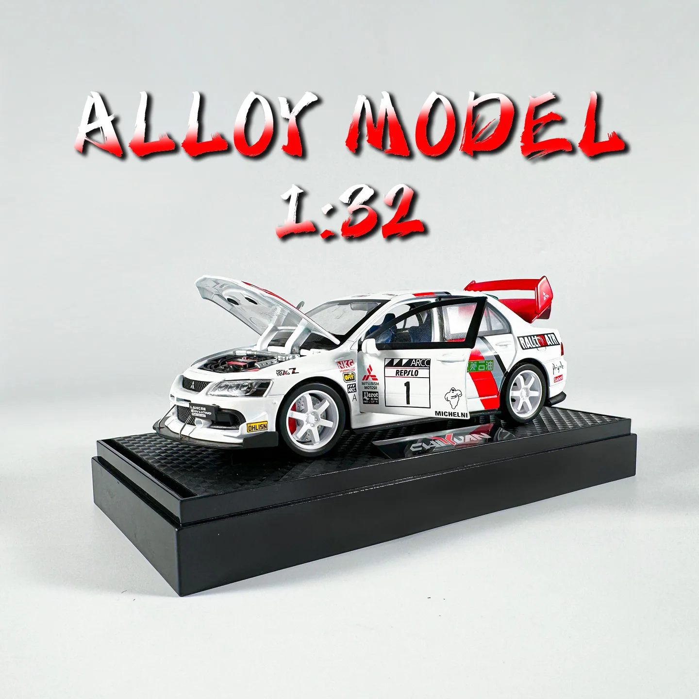 1:32 Cool EVO alloy model toy, simulated sound and light, beautiful table decorations, Christmas/birthday gifts