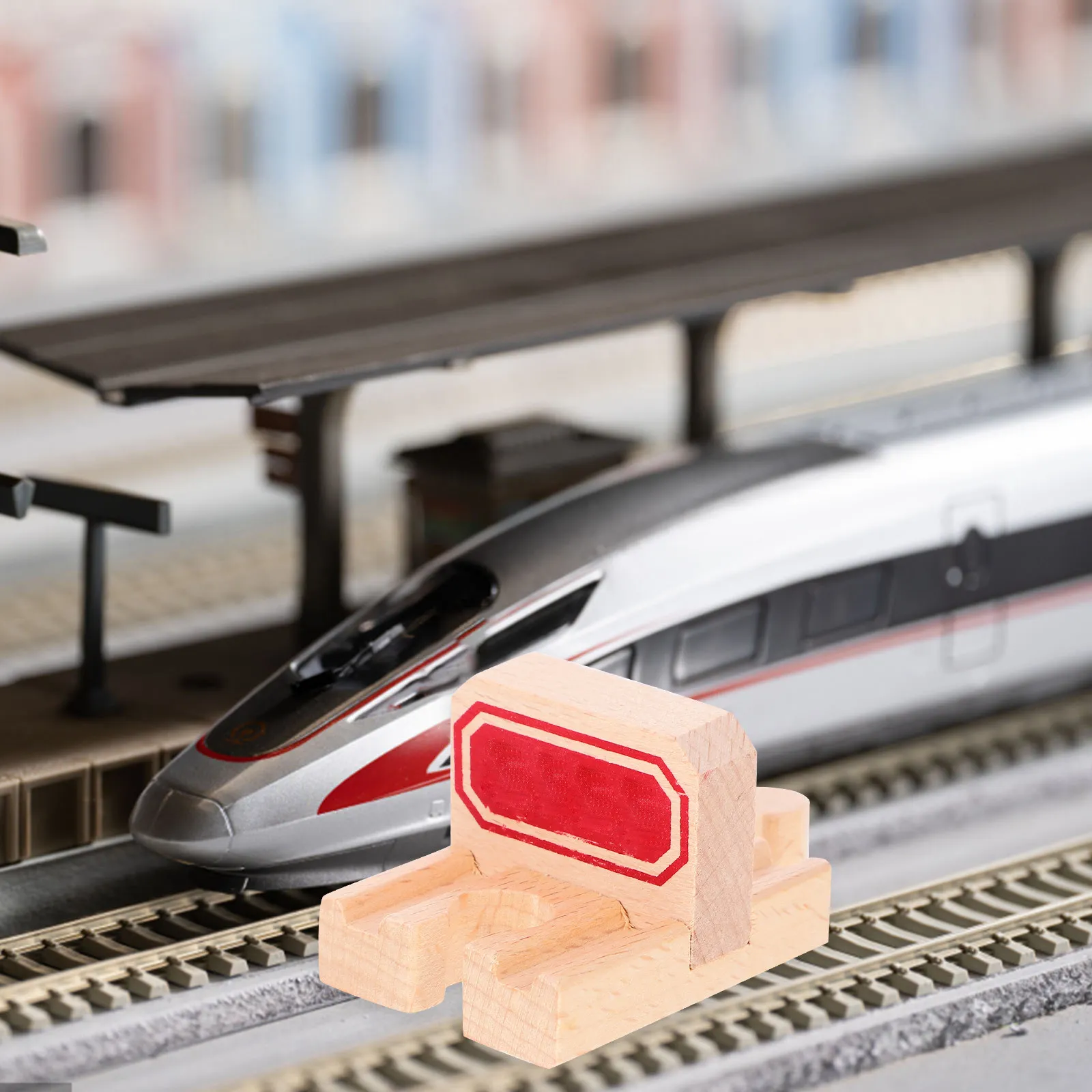 

2Pcs Wooden Train Track Accessories DIY Assembled Tracks Improve Memory Fine Motor Skills Wooden Train Track Kids Toy