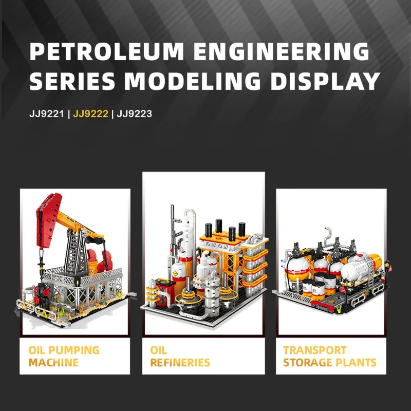 City Oil Refinery Building Blocks Set Macchina di pompaggio Modello di pianta di stoccaggio Assemblaggio di mattoni Giocattolo STEM Giocattolo da costruzione per adulti