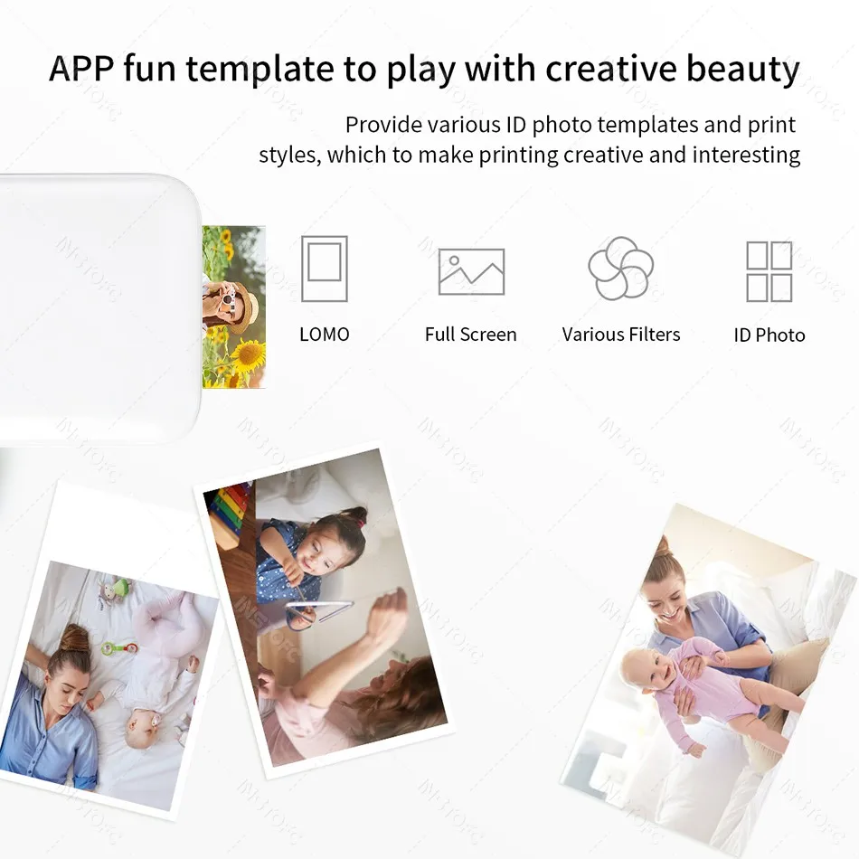 HPRT MT53 Color Photo Printer Paper Sticker Zink 2"x3" Original 20 Pack Self-adhesive Picture Paper