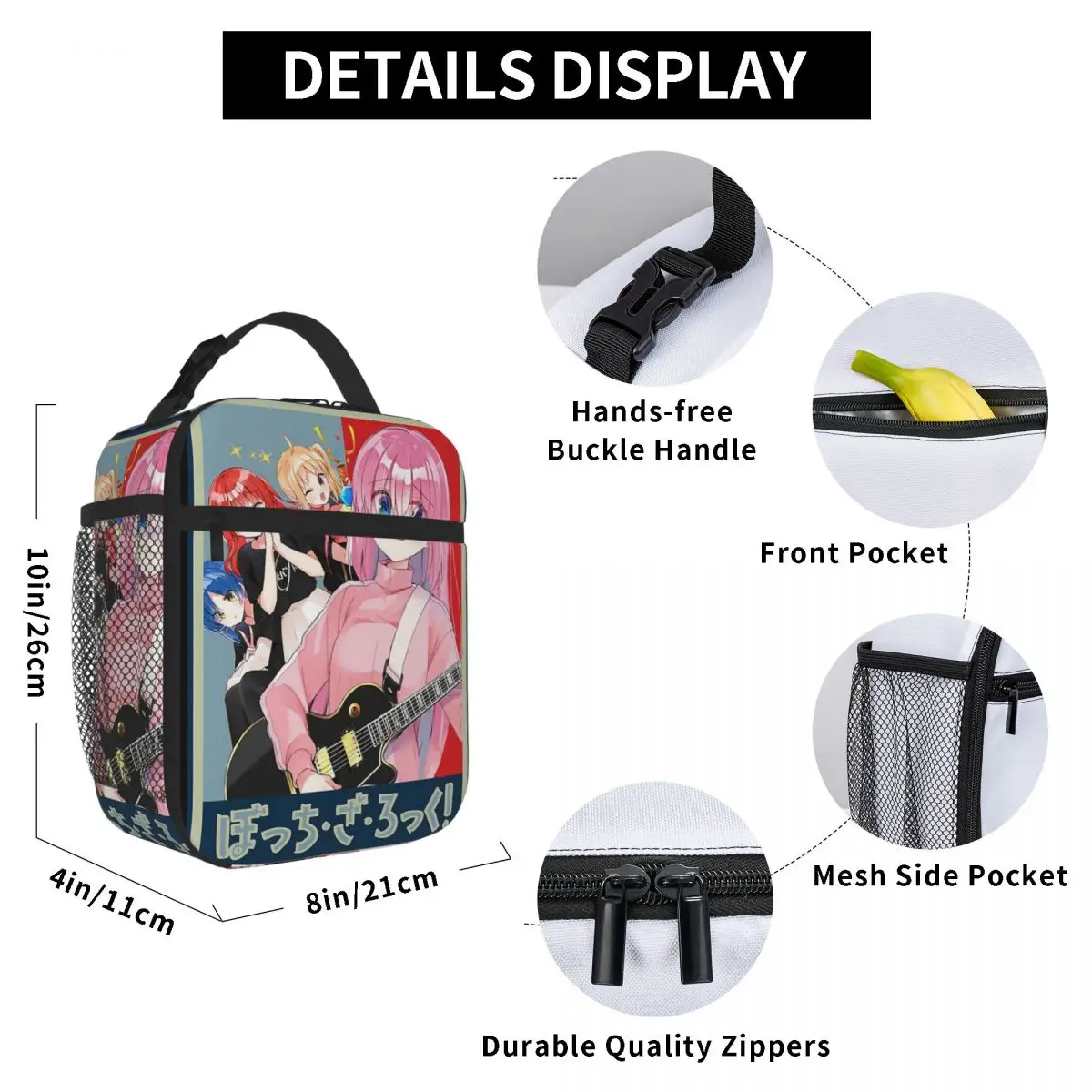 The Rock Chronfurniture Bocchi CompleFunny Lunch Bags, Fourre-tout isotherme, Sac thermique portable, Sacs de pique-nique pour femme, Travail, Enfants