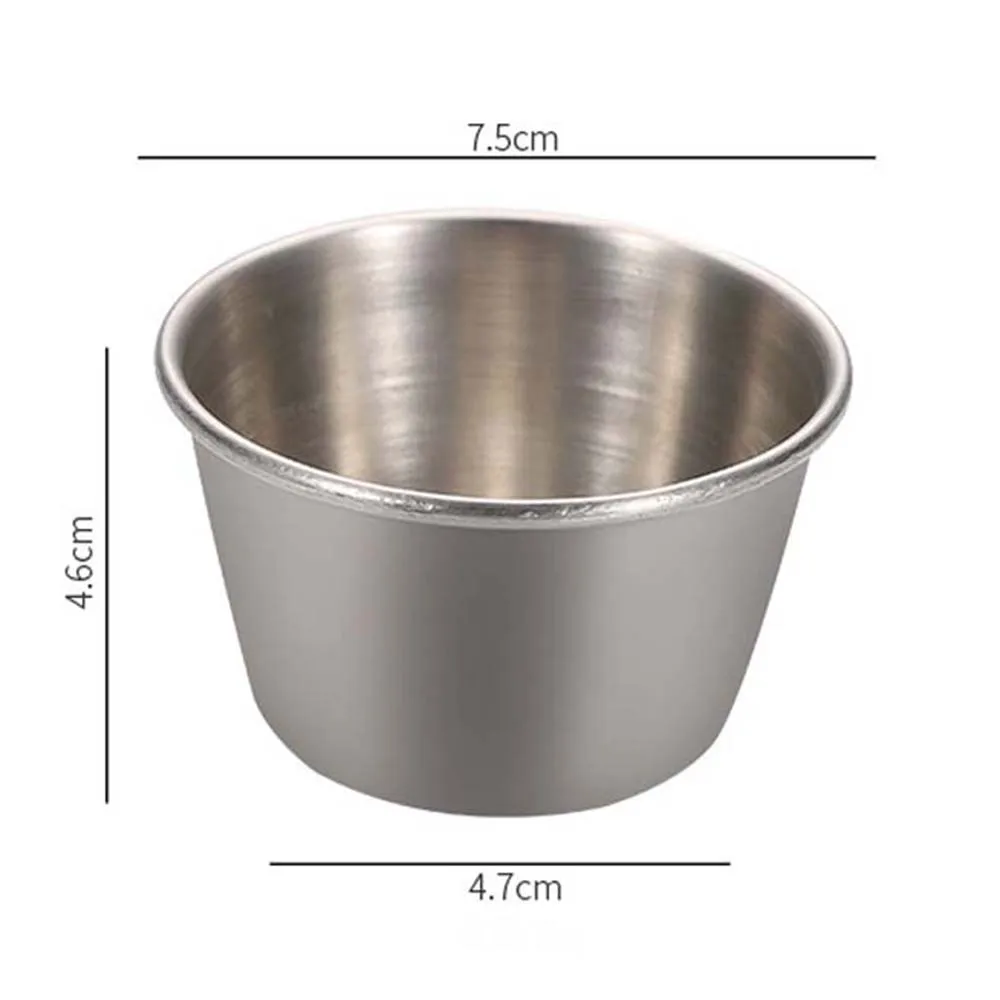 Pepper 2/4/6PCS Stainless Steel Tableware Home Essential Sauce Dishes Ketchup Container Seasoning Cup Seasoning Dish Small Bowl