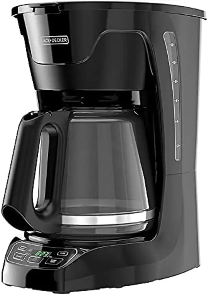 

12-Cup Programmable Coffee Maker, Black - Auto Brew Timer & Pause Serve