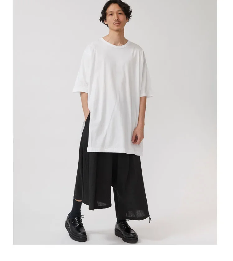 تي شيرت YOJI OOAK SUPIMA PIMA قطني بفتحة صورة ظلية للرجال والنساء محدود من متجر Aoyama، اليابان