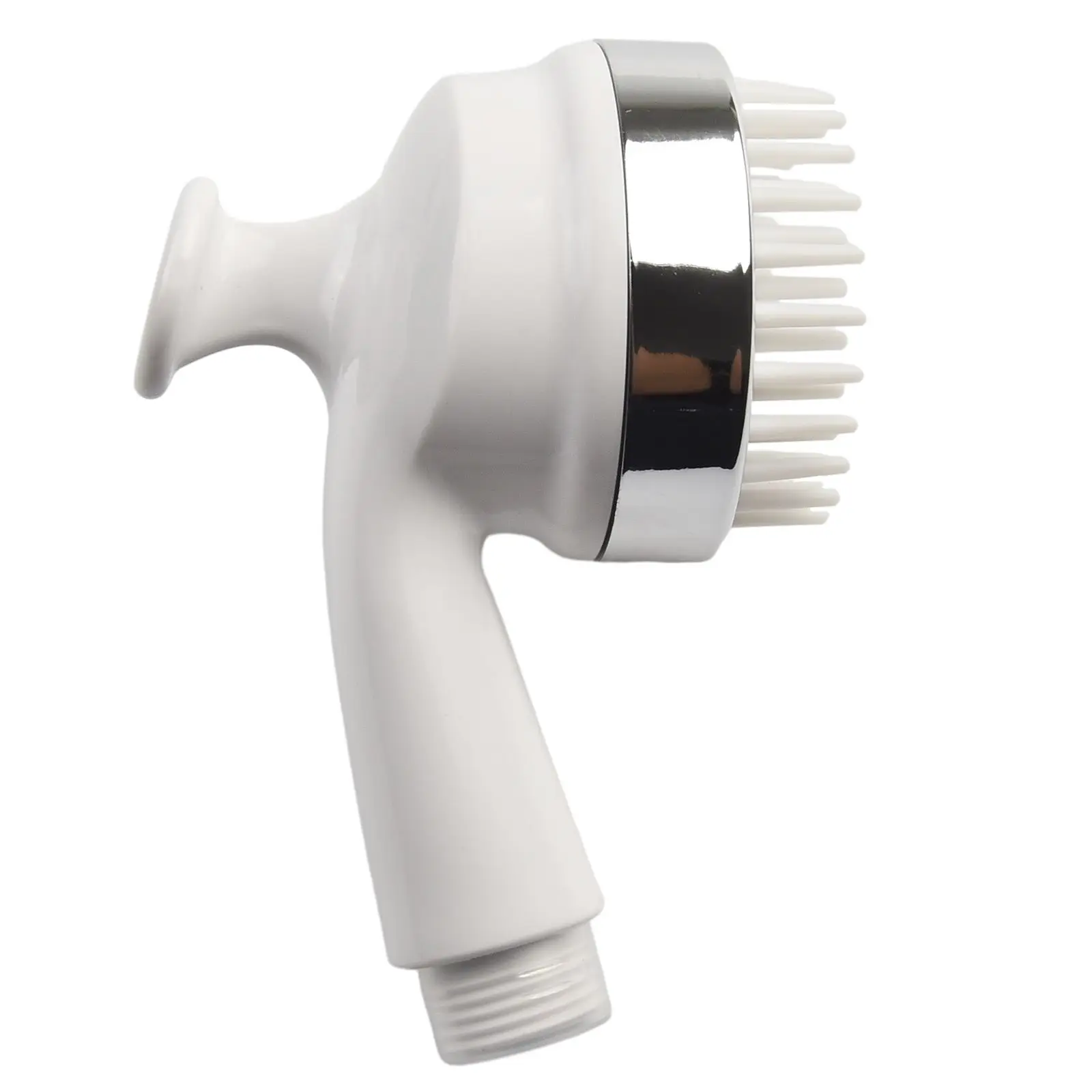 ABS Material Shower Head with Ergonomic Back Handle and Pressurized Water Delivery for Shampoo Massage and General Bath Use