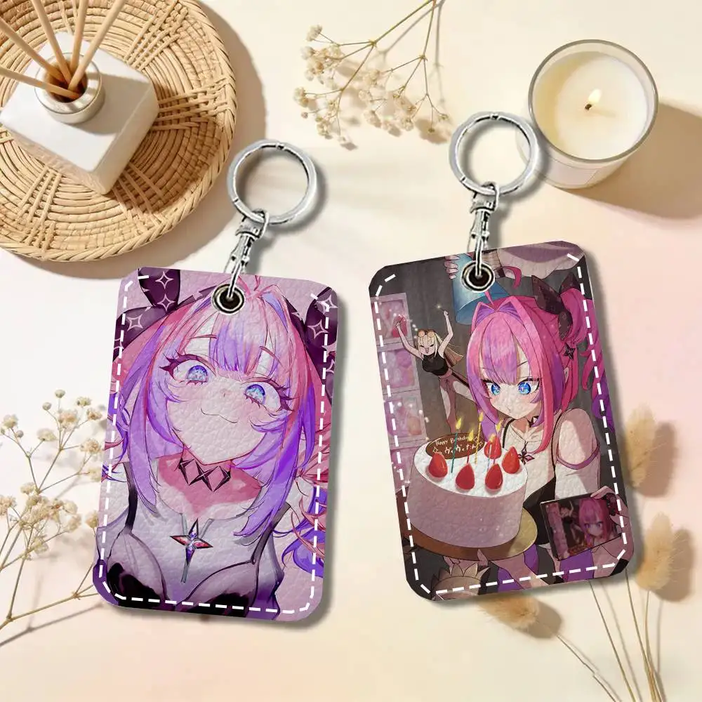 Kikirara Vivi Anime H-Hololive Card Wallet With Keychain Fashion Print Bank Card Protective Holder