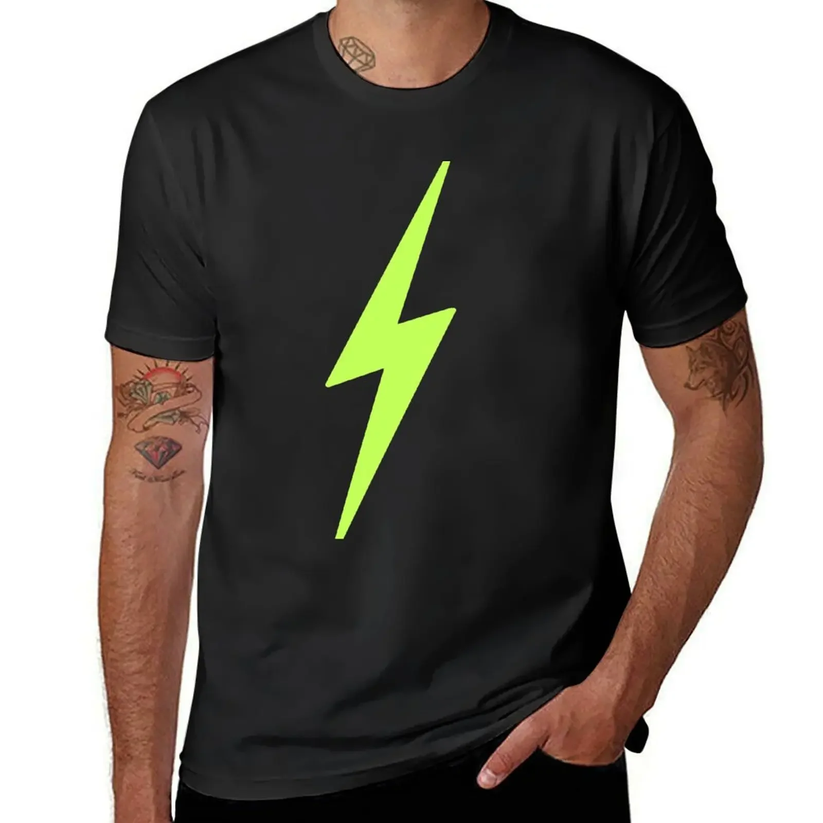 

Yellow lightning bolt T-Shirt animal prinfor boys oversized graphic tee t shirts for men graphic