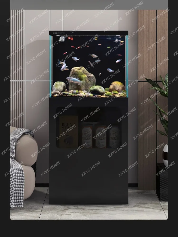 Fish Tank Living Room Small Floor Back Filter Super White Aquarium Ecological 2023 New Fish Globe