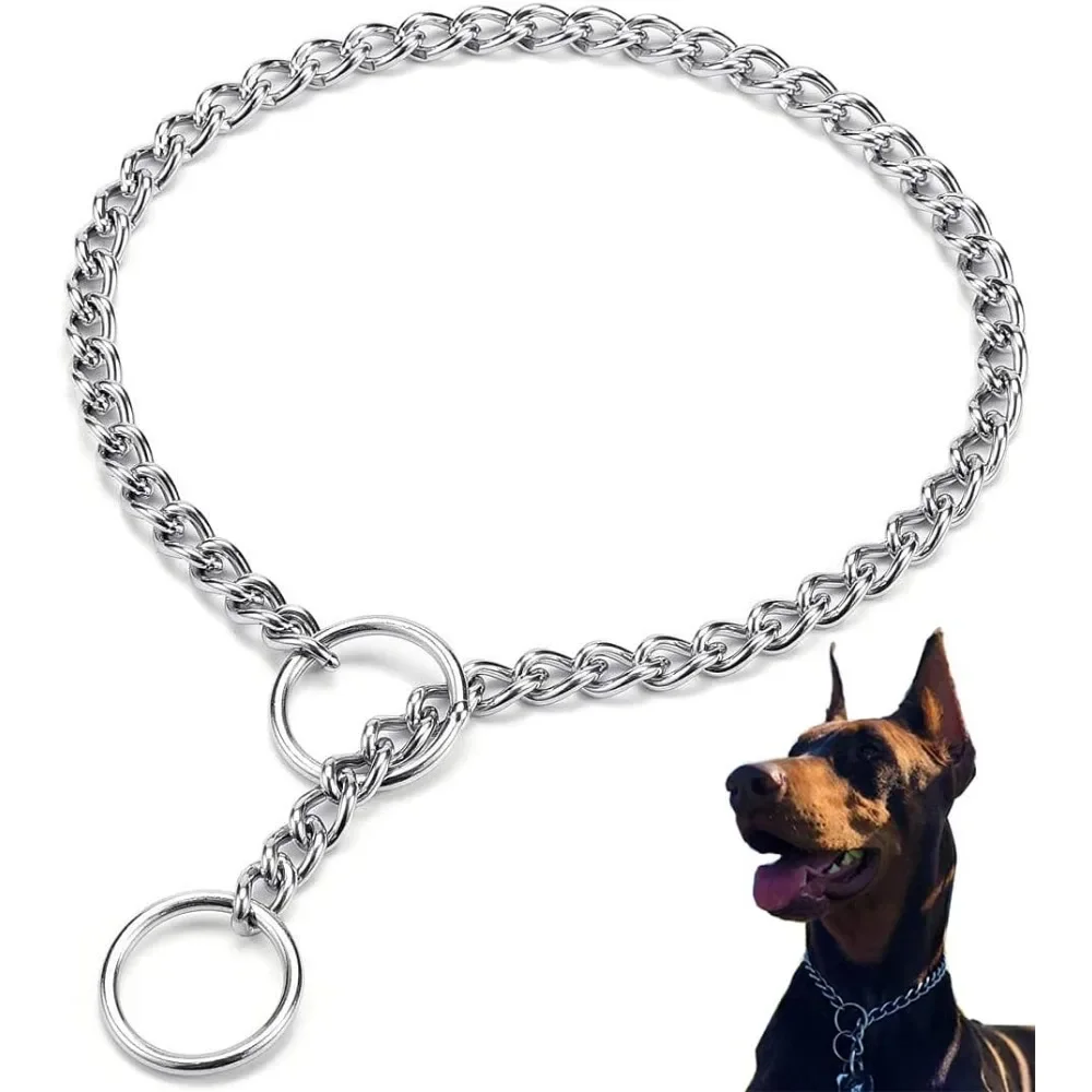 Hundekette für Kleine und Mittelgroße Hunde, Starke Hundehalsbänder, Anti-Zug Metall-Slip-Halsband, Anti-Kau Trainingshalsband aus Edelstahl