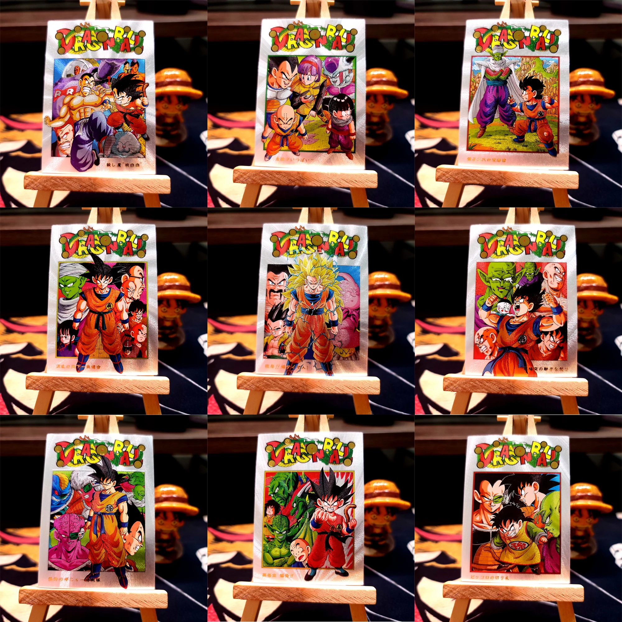 

9Pcs/set Dragon Ball Z Flash Cards Goku Gohan Vegeta Piccolo The Cover Series Classic Anime Game Collection Cards Gift Toys