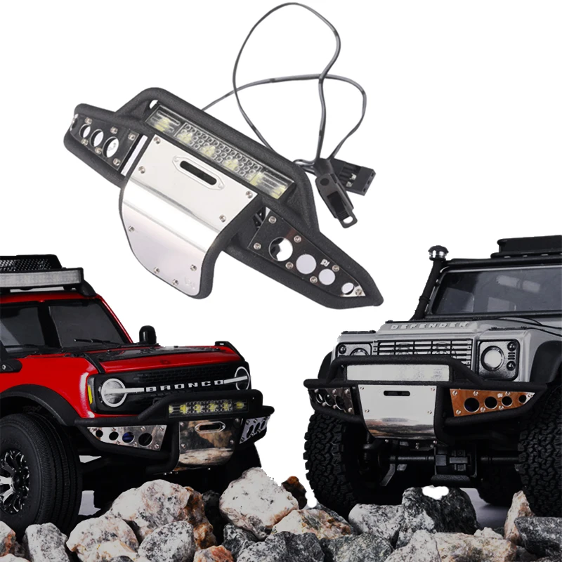 TRX4M Simulation Universal 6 Light Models Bumper Lighted Front Bumper for 1/18 RC Crawler TRX4-M Defender Bronco Upgrade Parts