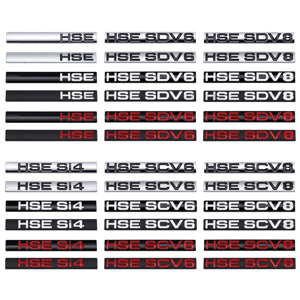 HSE SCV6 SCV8 SDV6 SDV8 Si4 Logo Car Rear Trunk Emblem Badge Sticker for Land Rover Discovery Range Rover Defender Freelander