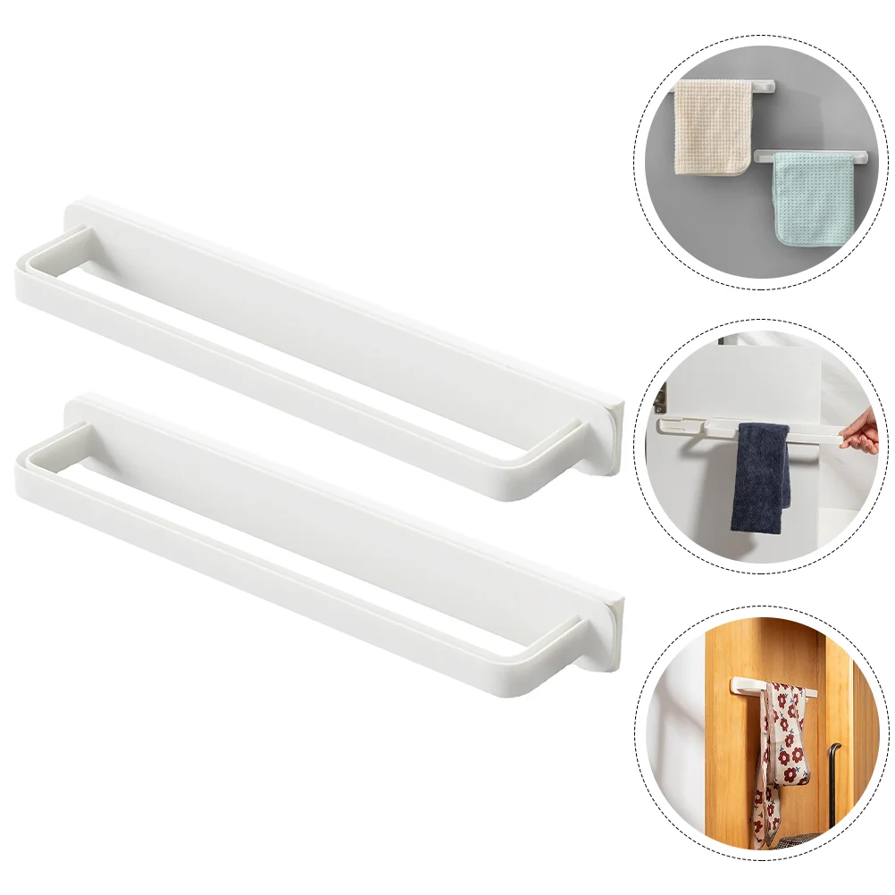 2 Pcs Sliding Rack inside Holder Push-pull Towel Shower Accessories Wall Mount Bar Hanger