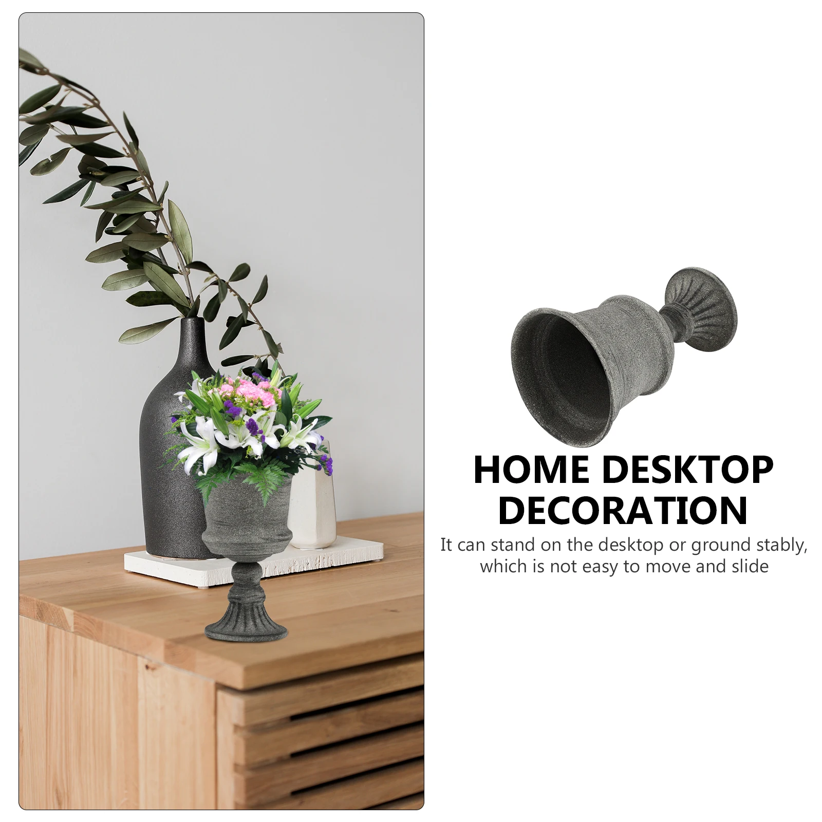 

Wrought Iron Vase Metal Flowerpot Rustless Home Decoration Wedding Centerpiece Strong Practical Design Plants Flowers
