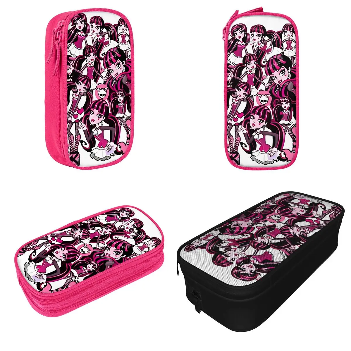 Dolls Monster High Pencil Cases Anime Film Pen Holder Bag Kids Large Storage Students School Zipper Pencil Pouch