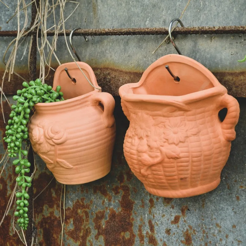 Hanging Wall Plant Container Creative Basket Pot for Trailing Greenery Succulent Home Use