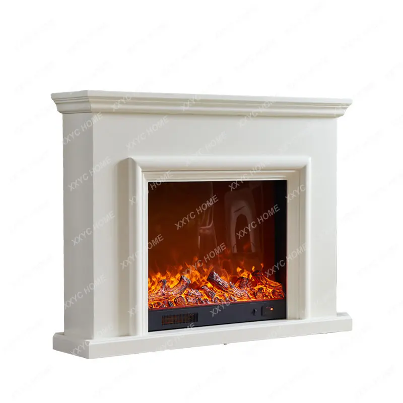 European-Style Fireplace Frame Decorative Cabinet Simple American Pastoral Solid Wood Heating Furnace Core Background Wall