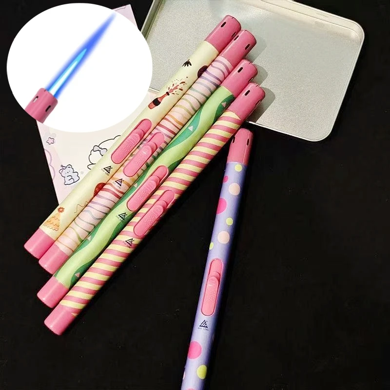 

New Home Jet Windproof Lighter Long Handle Spray Gun Multi Functional Butane Gas Blue Flame Kitchen Moxibustion Outdoor Lighter