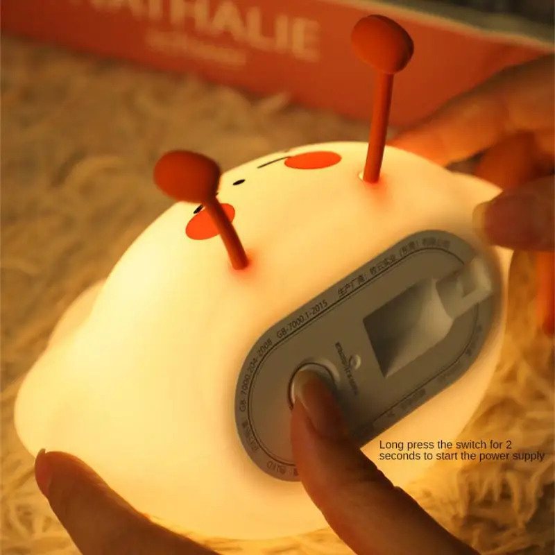 Lámpara de silicona, luz suave y cálida, luz Led de dos colores, luz nocturna, carga de batería, bolas de masa de vida, luz para dormir, iluminación Pat Light