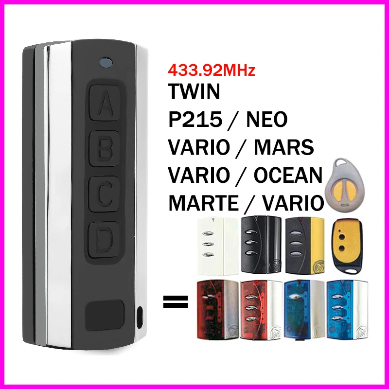 PUJOL VARIO MARS OCEAN MARTE VARIO P215 NEO TWIN Garage Door Opener Remote Control 433.92MHz Rolling Code 4 Buttons Transmitter