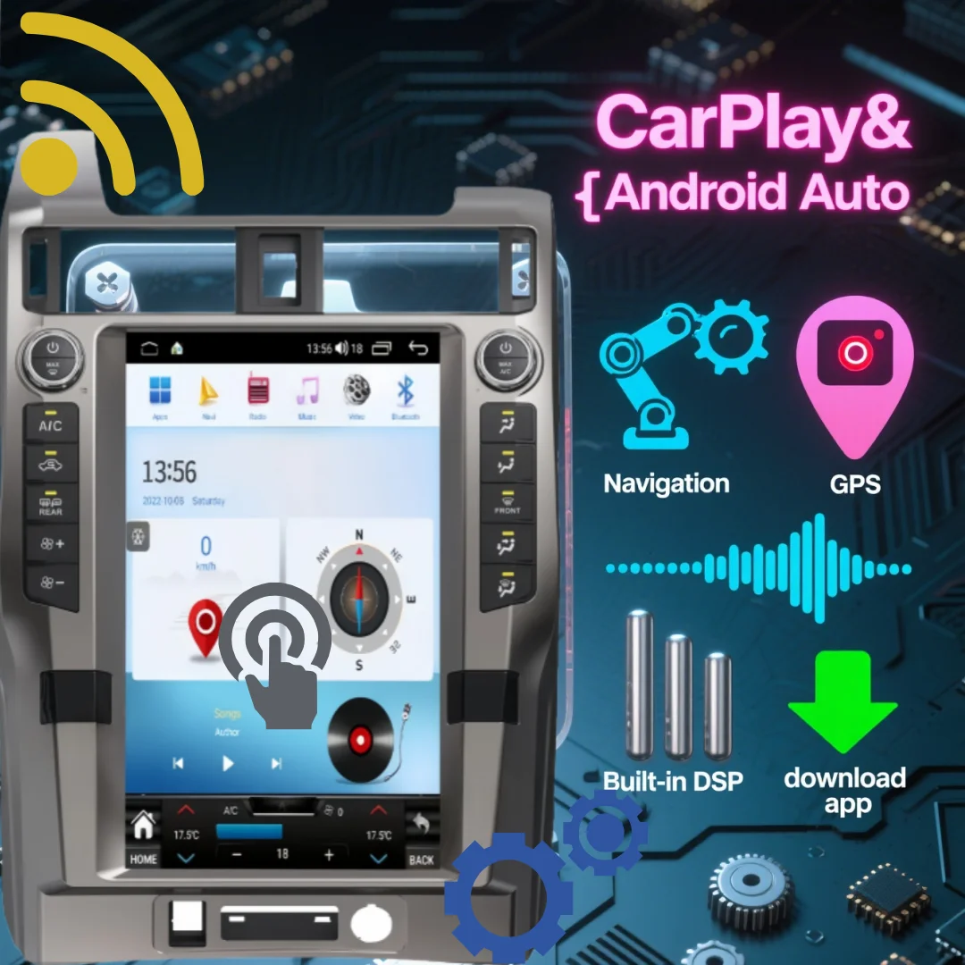 16 Inch For Toyota 4Runner 2010-2022 Wireless CarPlay Touch Screen Android  Car Multimedia Player Stereo Receiver Radio