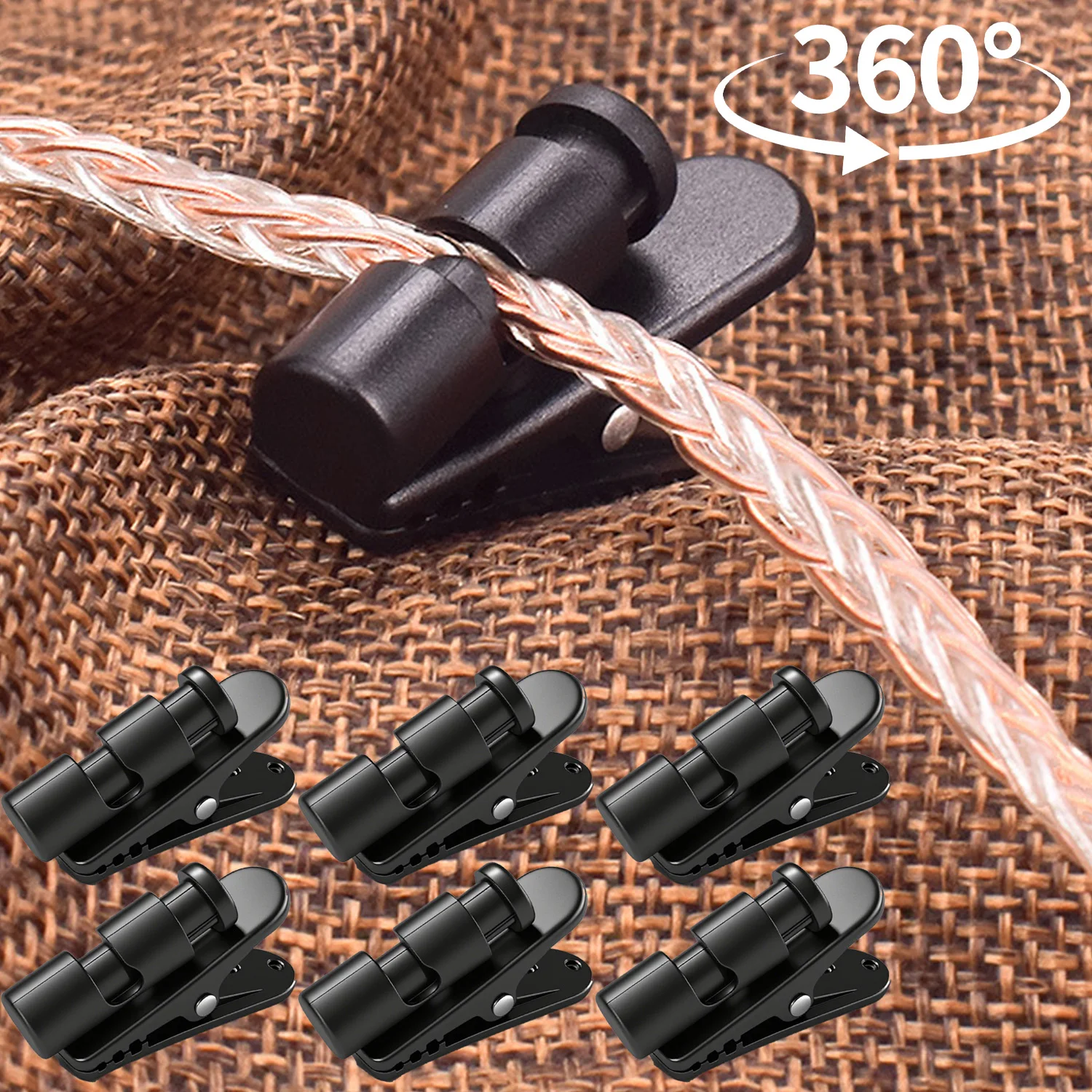 Headset Clamp Earphone Cable Winder Clips Rotatable Headphone Line Clip Collar Detachable Cuff Clamp Hook Loop Earphone Clamps