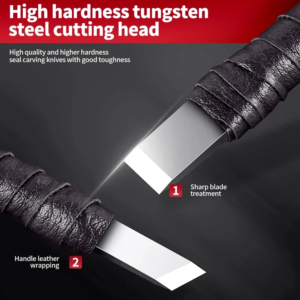 

Professional 10PC Tungsten Steel Stone Carving Kit Durable Tools for Engraving Chiseling Woodworking