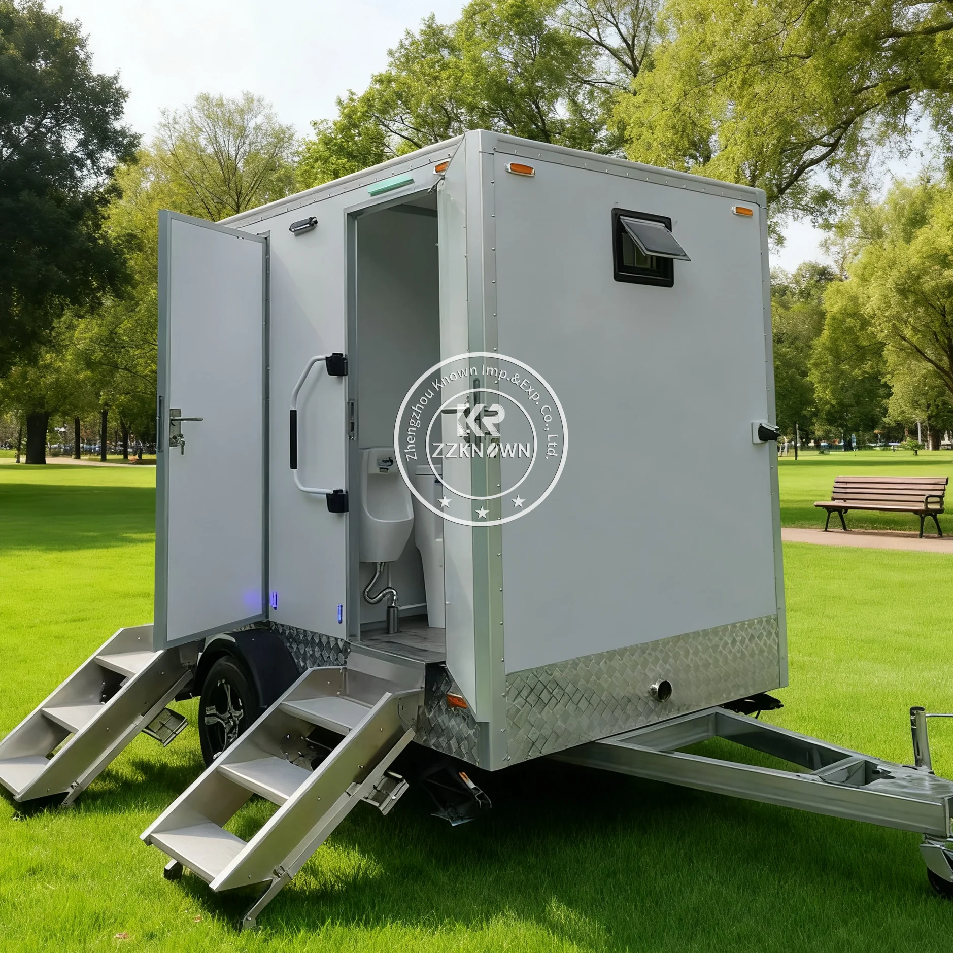 

Durable Modern Design Mobile Bathroom Trailer Outdoor Portable Toilet Luxury Public WC Restroom Trailer on Wheels