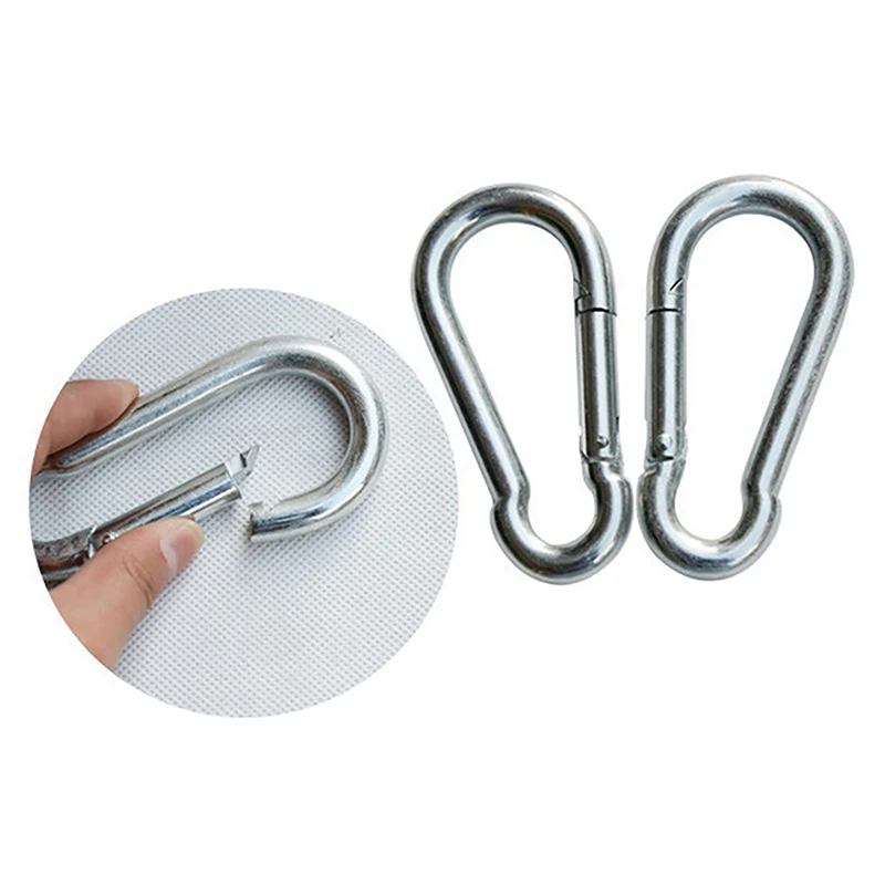 

1pcs Spring Stainless Steel Carabiner Steel Clips Keychain Snap Hook Heavy Duty Quick Link For Camping Hiking Travel