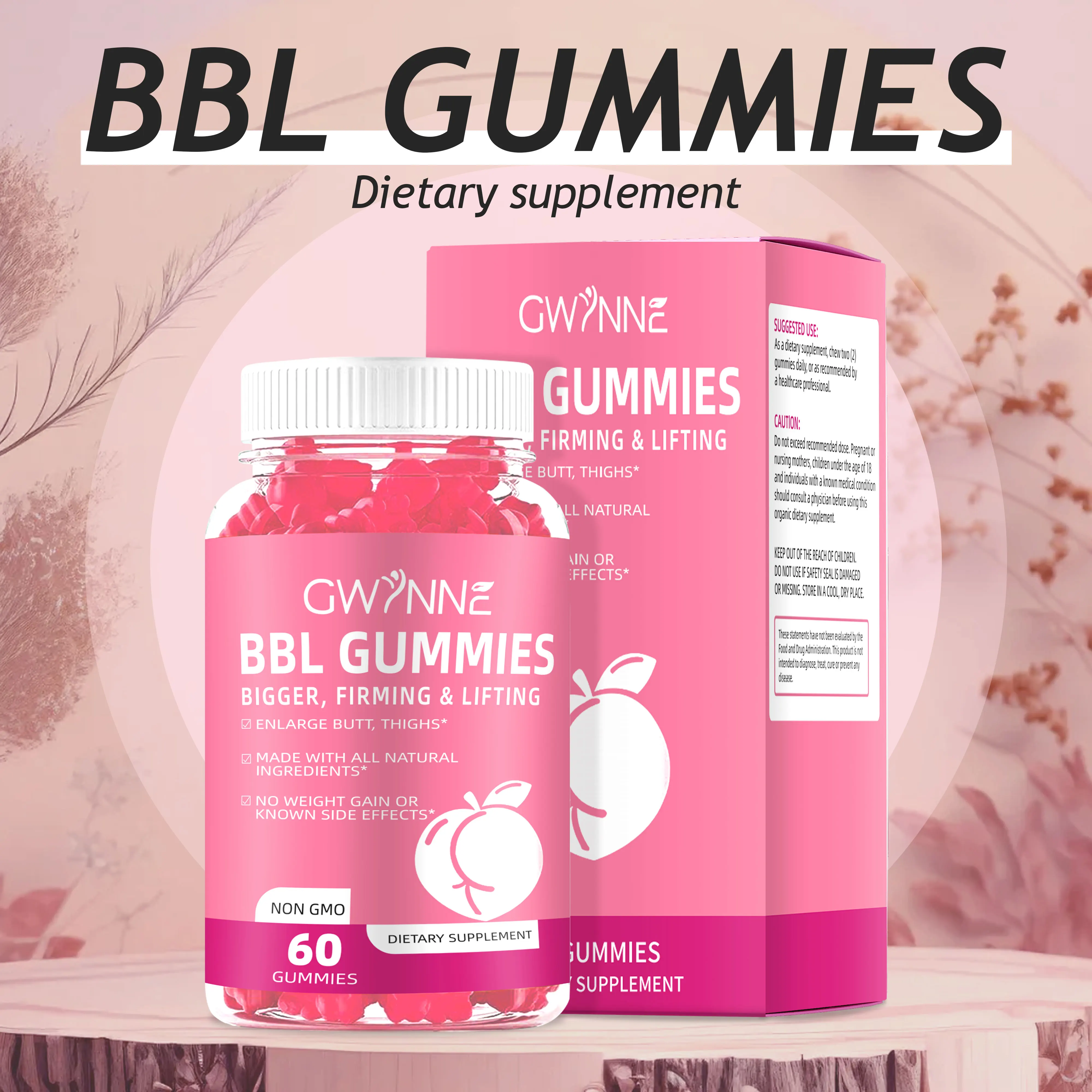 Gwynne Fenugreek Bbl Gummies Vegan Supplement - 60 شريط مطاطي طبيعي لرفع المؤخرة/الذيل |     الصلابة والتنغيم |     دعم الهرموني للنساء |     تخفيض الترهل |     مع المستخلصات النباتية |     Sg