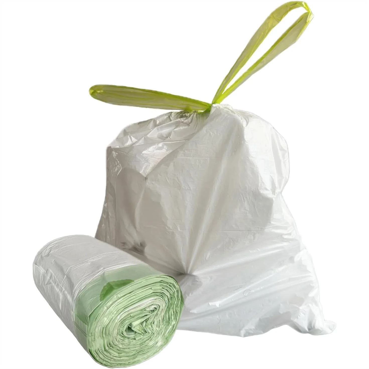 

Trash Bags, Tear-Free Garbage Bags, 100 Count 4 Gallon Drawstring Trash Can Kitchen Small Garbage Bags for Bedroom