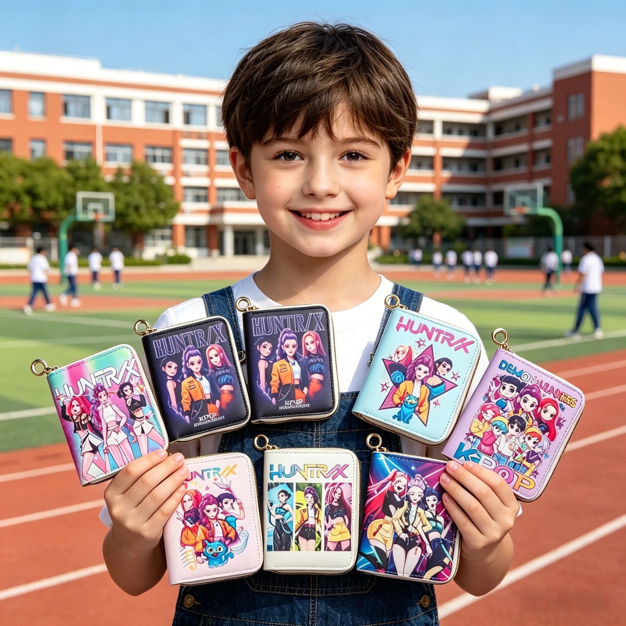 Carteira Feminina Curta de Anime 2026 em Couro PU com Múltiplos Slots para Cartões, Pequena Bolsa de Mão com Zíper e Porta-Moedas, Acessório Feminino