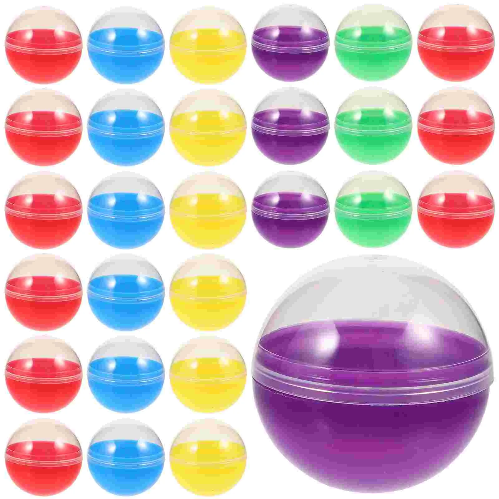 

Gumball Machine 50pc Colorful Translucent Shell Vending Packing Fillable Round Capsules Empty Balls