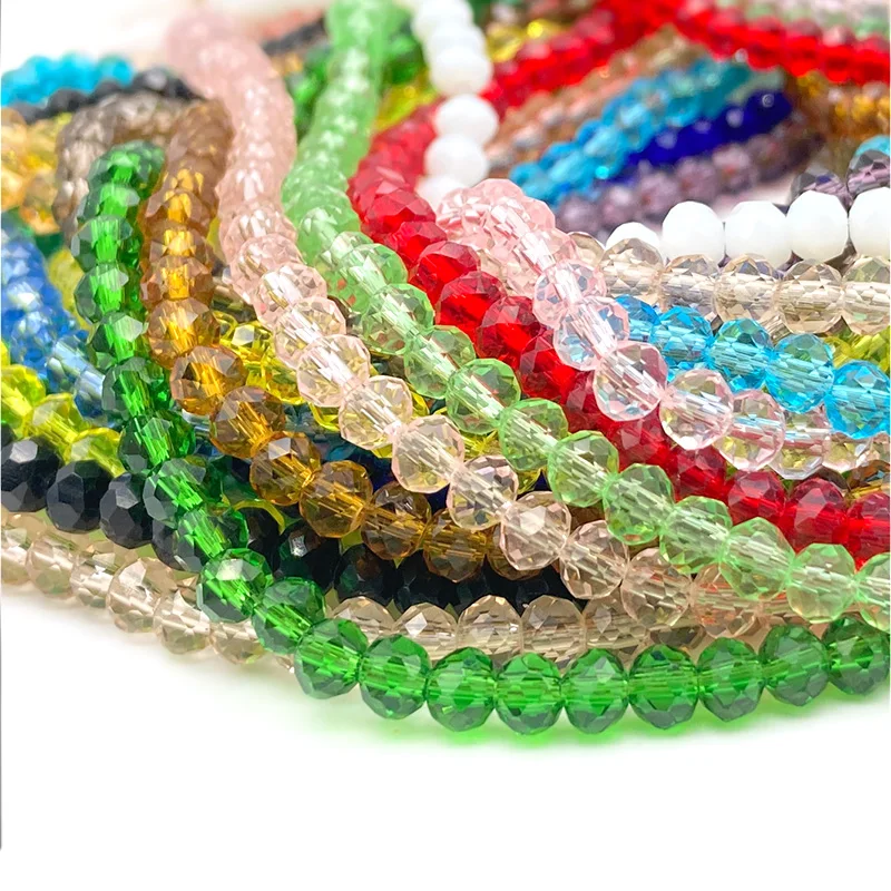 2 3 4 6 8mm Austria Crystal Beads for Jewerly Making Loose Spacer Faceted Rondelle Glass Beads for Bracelets DIY Accessories