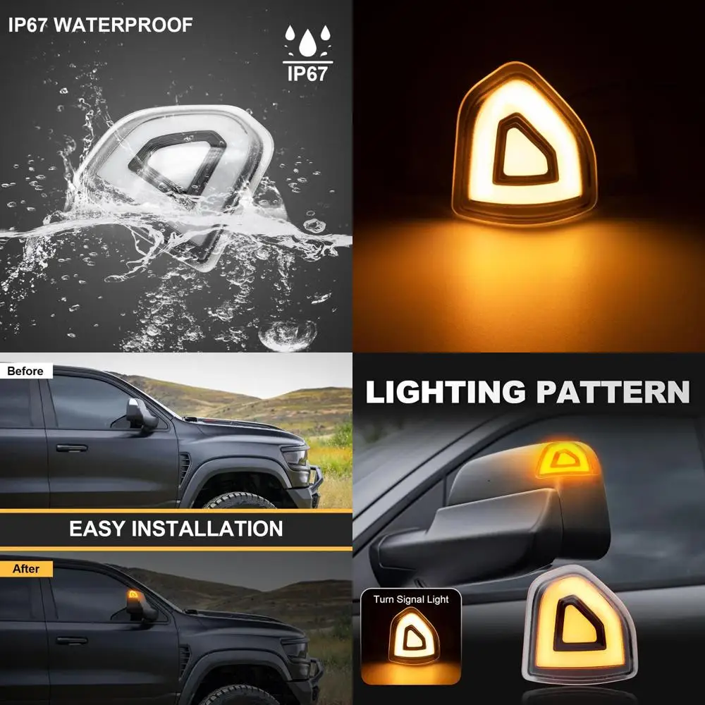 مصابيح إشارة الانعطاف LED كهرمانية 1500/2500/3500، متوافقة مع 2010-2023 1500، 2019-2022 كلاسيكي، 2010-2018 2500، 2010-2021 3500 (C) #1